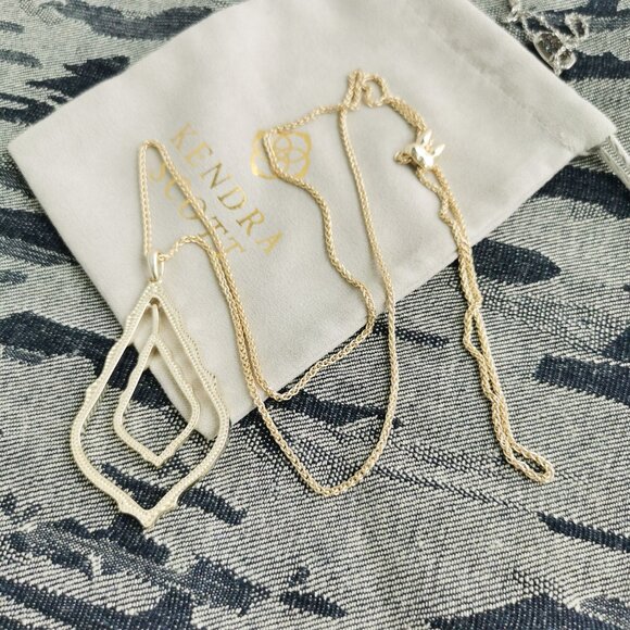 Kendra Scott Gold Long Pendant Necklace - Simon - Picture 3 of 4